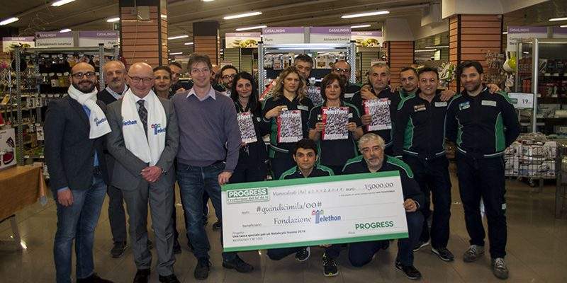 Progress, 15 mila euro per Telethon