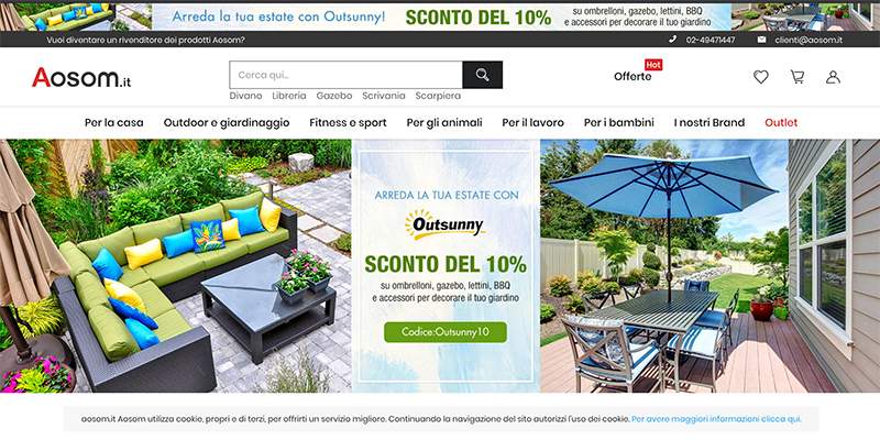 Aosom investe in Italia